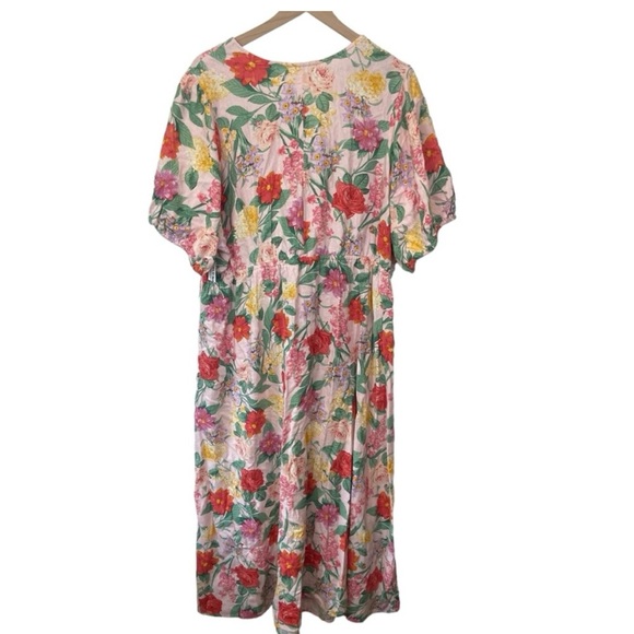 OLD NAVY Sz3X- Linen Twist Maxi Dress Tie Waist with Bow - Picture 4 of 5